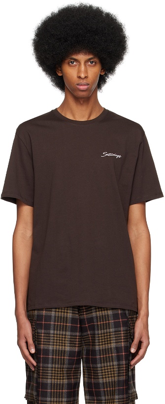 Photo: Saturdays NYC Brown Embroidered T-Shirt