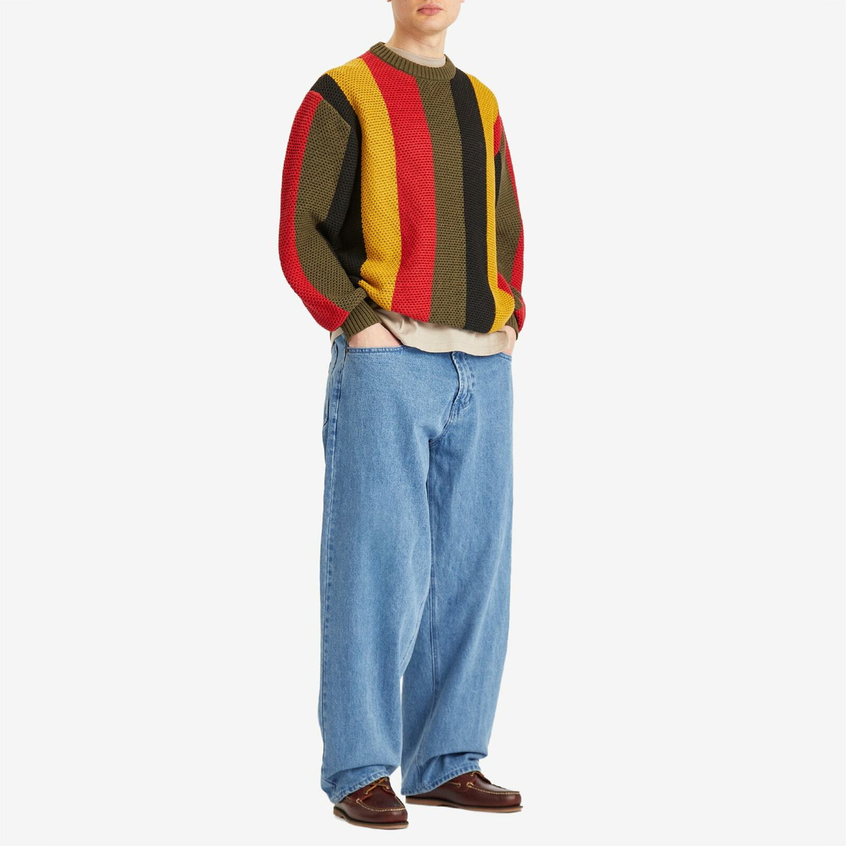 Patta Men's Stripe Honeycomb Knit Jumper in Multi