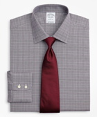Brooks Brothers Men's Stretch Regent Regular-Fit Dress Shirt, Non-Iron Royal Oxford Ainsley Collar Glen Plaid | Purple
