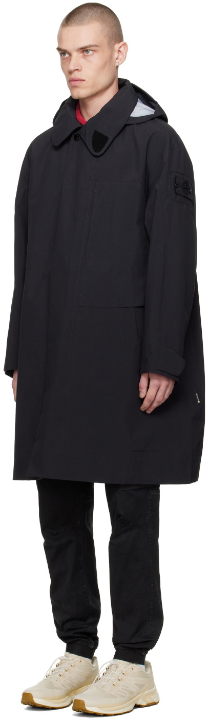 ジャケット・アウター STONE SHADOWPROJECT GORE-TEX COAT Stone Island Shadow Project Black GORE-TEX Long Jacket Stone