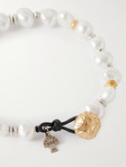 Peyote Bird - White Sands Pearl, Gold-Filled and Silver Bracelet