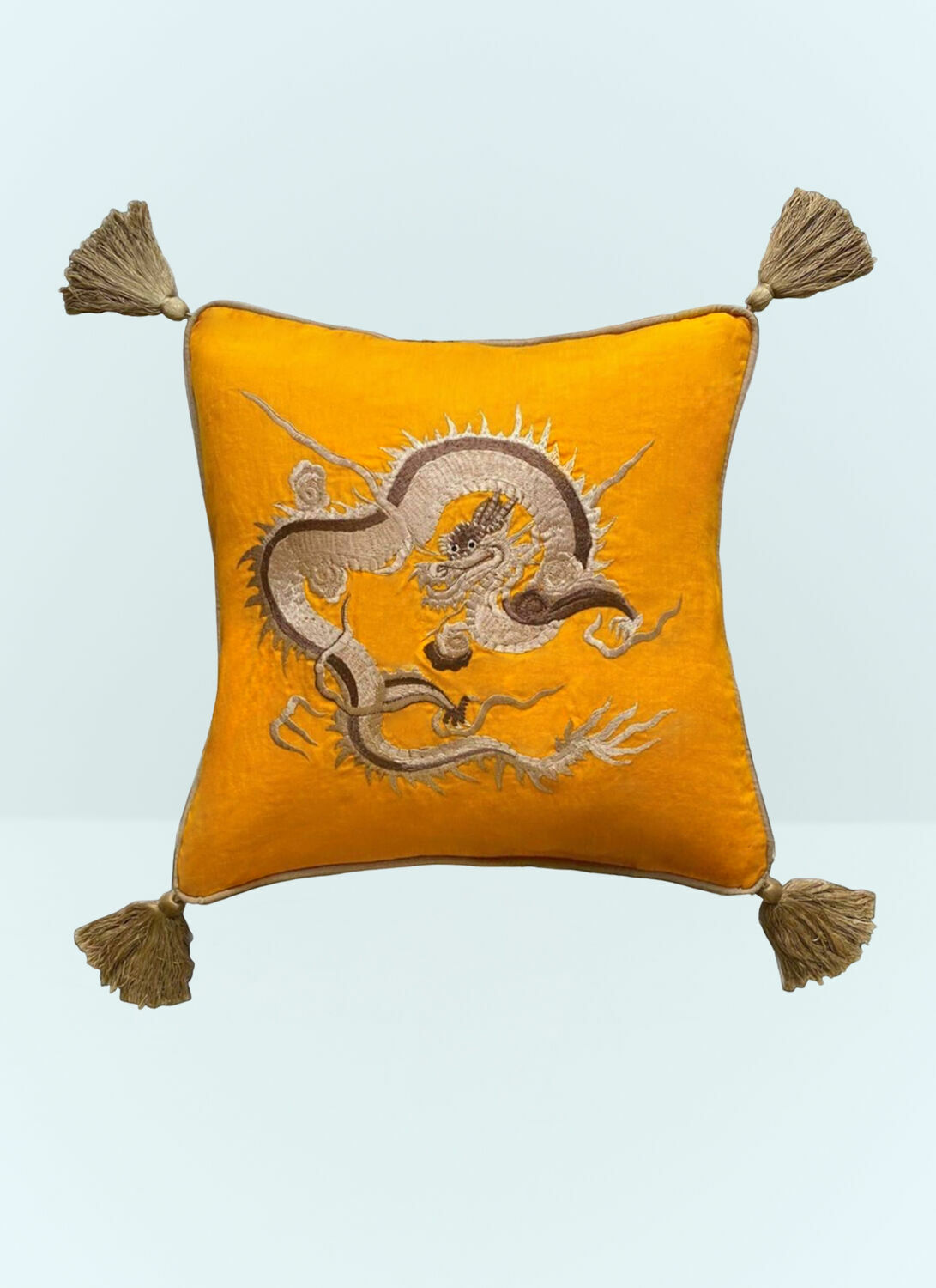 Les-Ottomans Dragon Embroidered cushion