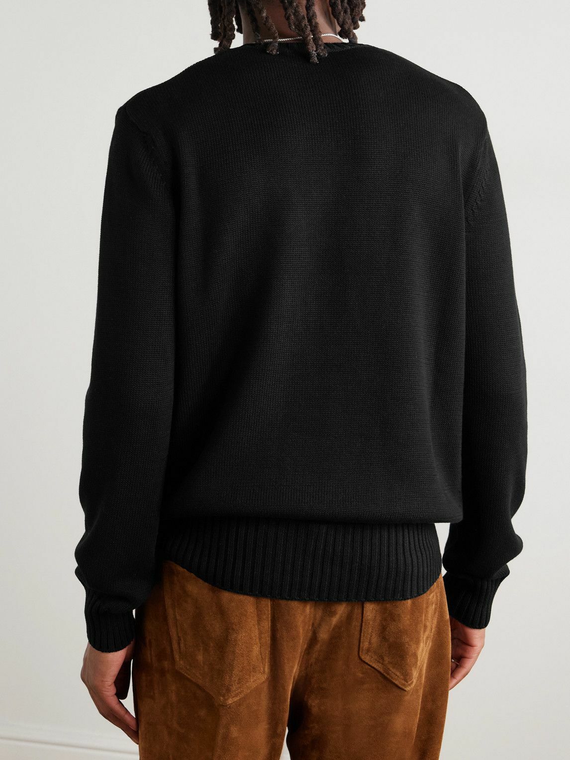 Givenchy - Logo-Embroidered Cotton Sweater - Black