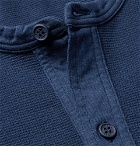 Orlebar Brown - Waffle-Knit Cotton-Jersey Henley T-Shirt - Men - Navy