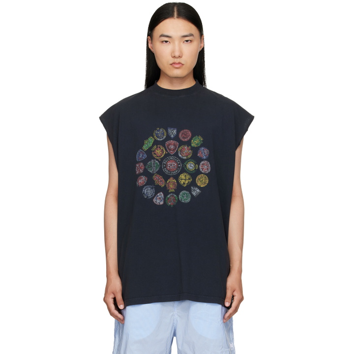 Photo: Balenciaga Black Spiral Crest T-Shirt