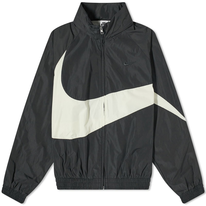 Photo: Nike Men's Swoosh Woven Track Jacket in Black/Coconut Milk