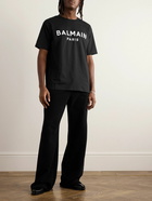 Balmain - Logo-Print Cotton-Jersey T-Shirt - Black