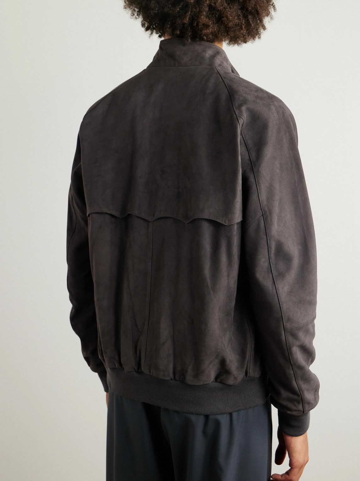 Baracuta - G9 Suede Harrington Jacket - Gray
