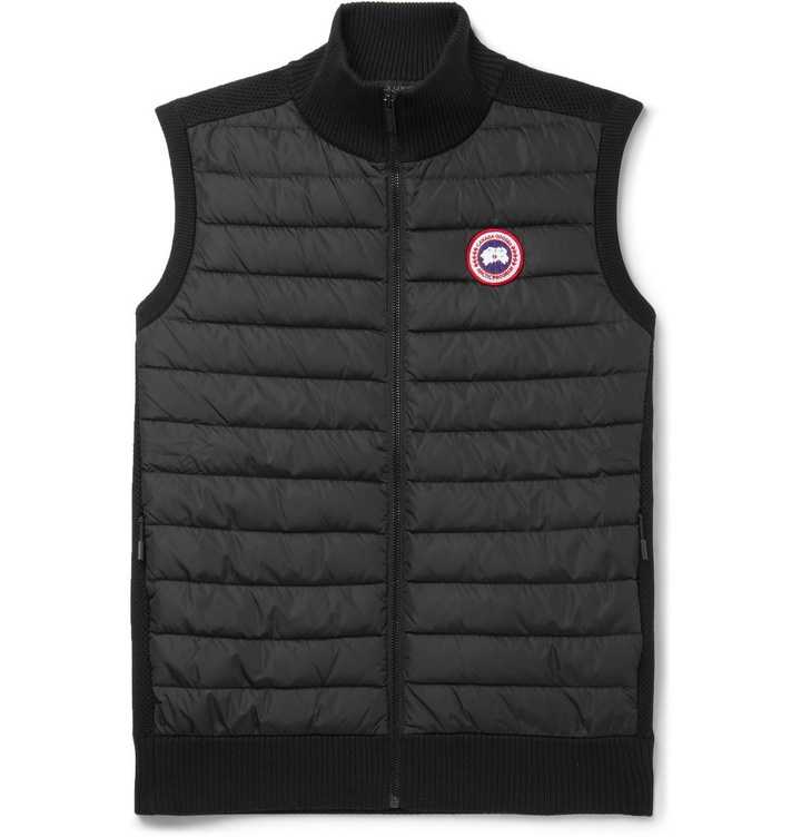 Photo: Canada Goose - HyBridge Slim-Fit Merino Wool and Quilted Nylon Down Gilet - Black