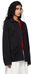 OPEN YY Black Multi Pocket Safari Denim Jacket