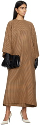 Marie Adam-Leenaerdt Brown Houndstooth Maxi Dress
