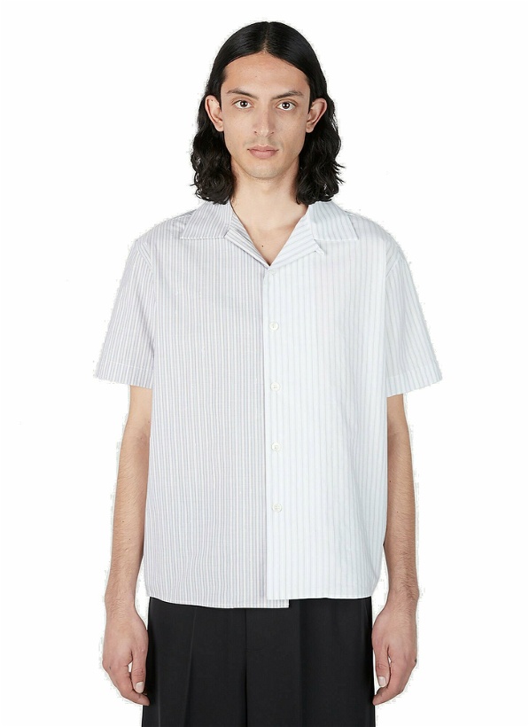 Photo: MM6 Maison Margiela - Asymmetric Striped Shirt in White