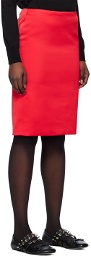 We11done Red Vented Midi Skirt