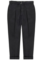 Officine Générale Hugo Belted Tapered-leg Trousers Navy