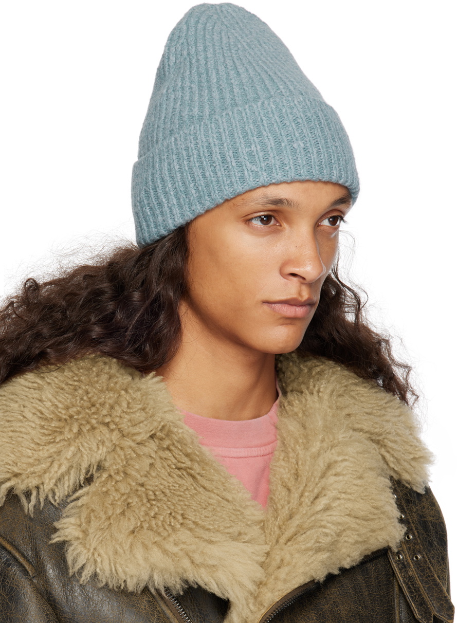 Acne Studios Blue Wool Blend Beanie Acne Studios