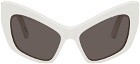 Balenciaga White Monaco Sunglasses