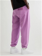 Aries - Tapered Logo-Print Tie-Dyed Cotton-Jersey Sweatpants - Pink