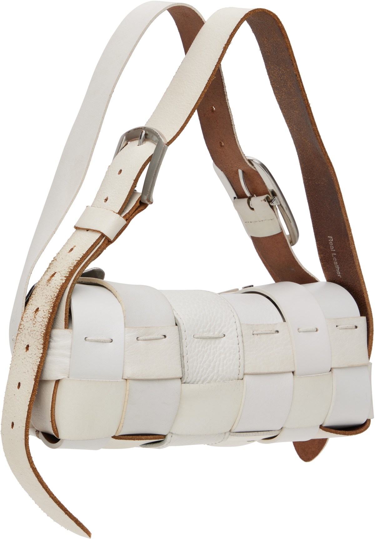 HODAKOVA White Buckle Baguette Bag