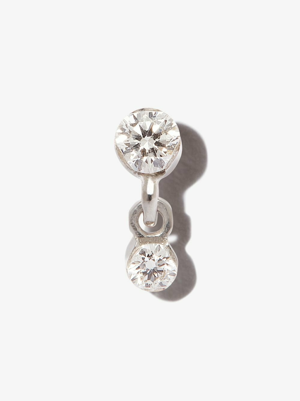 MARIA TASH 18K White Gold Invisible Set Dangle Diamond Earring
