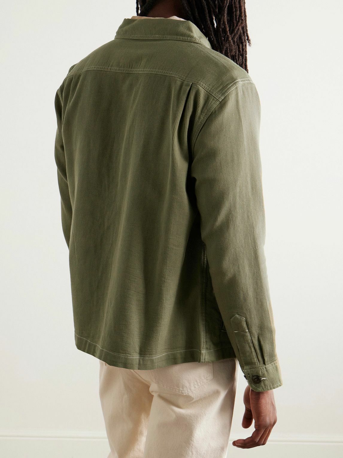 Corridor - Bedford Ribbed Cotton Overshirt - Green