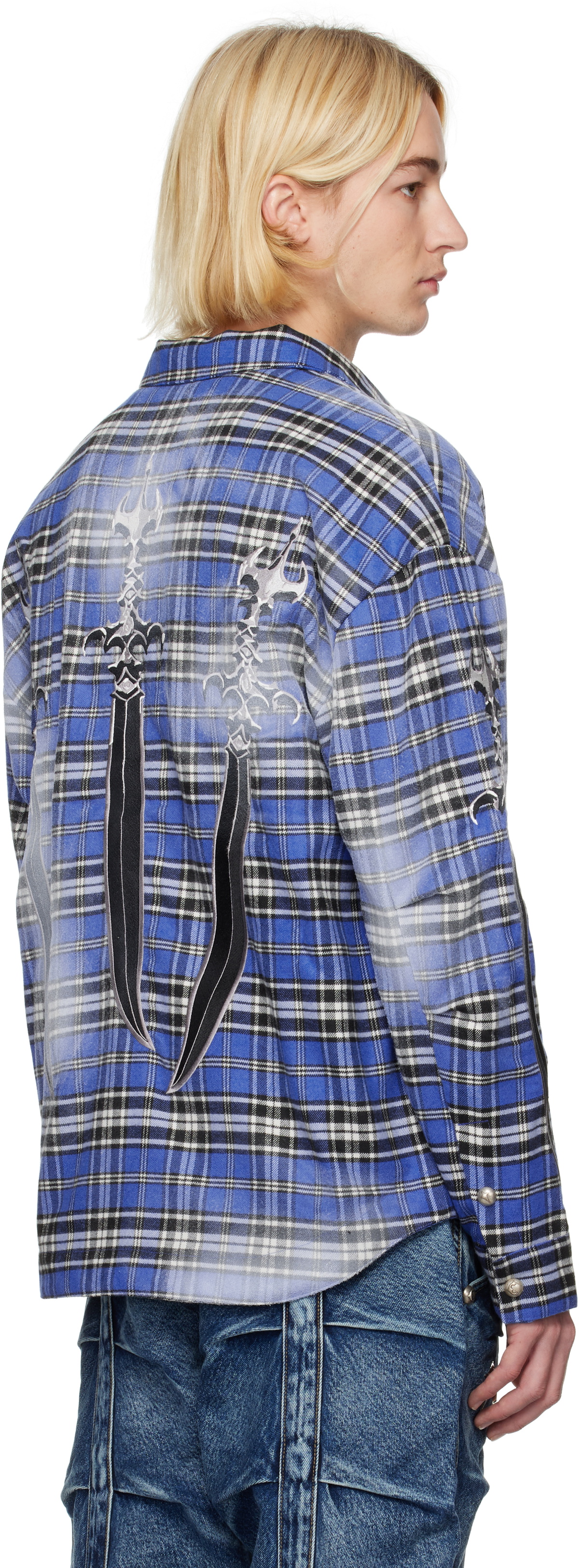 Thug Club Blue Sword Flannel Shirt Thug Club