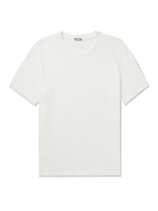Photo: Incotex - Zanone Slim-Fit IceCotton-Piqué T-Shirt - White