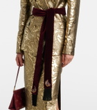Etro Embellished paisley cotton velvet scarf