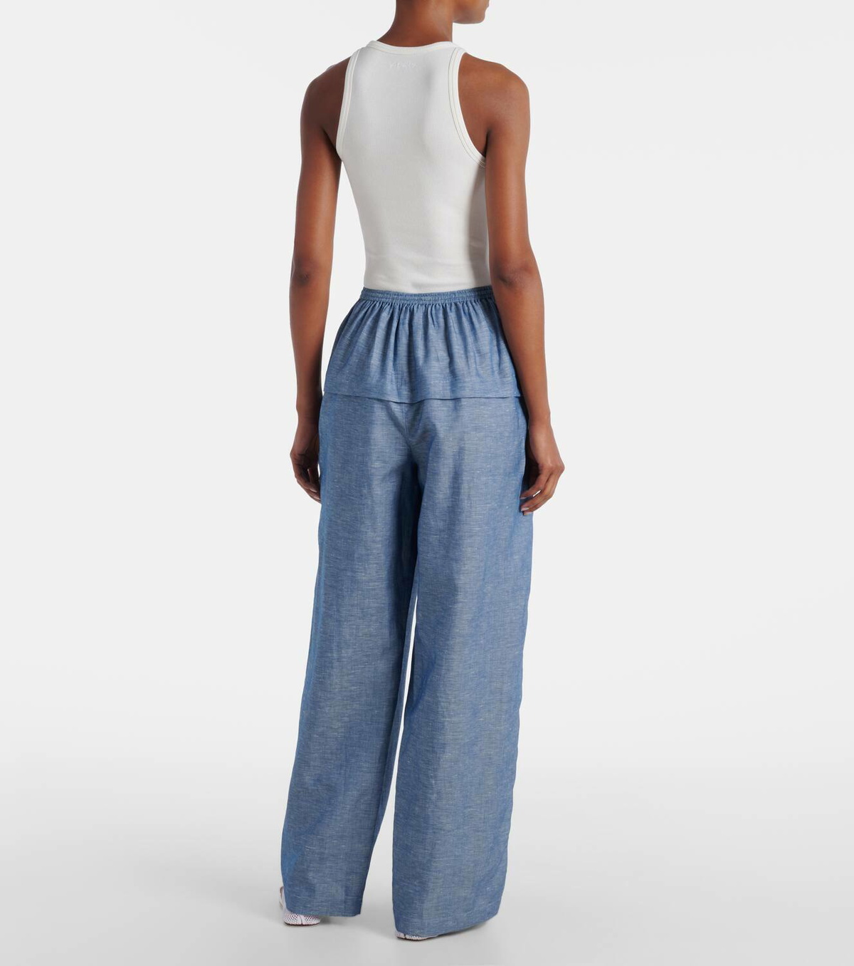 Alaïa Cotton and linen wide-leg pants
