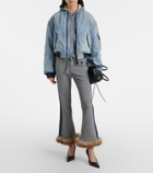 Balenciaga Cropped denim bomber jacket