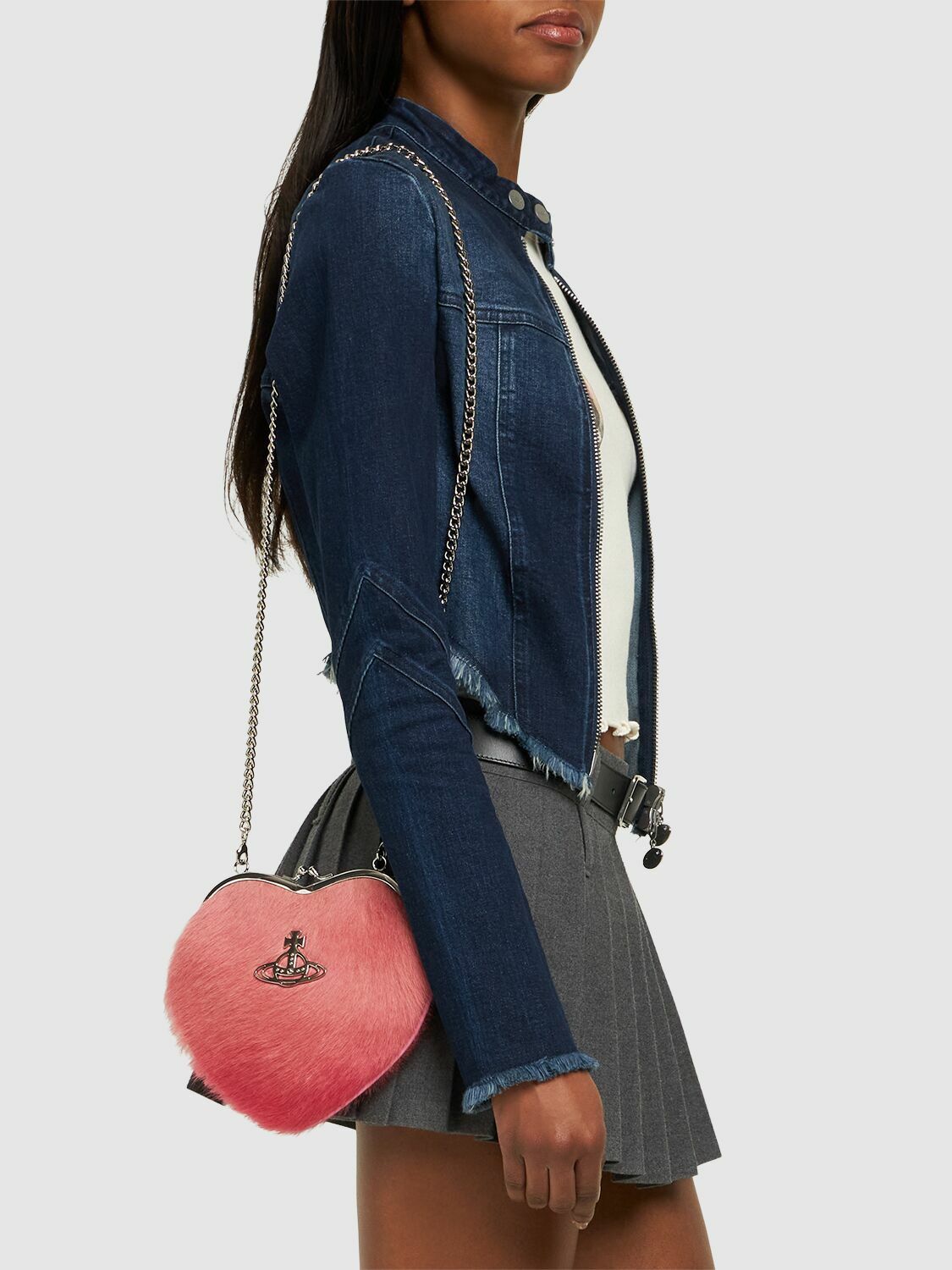 VIVIENNE WESTWOOD - Belle Heart Frame Ponyhair Bag Vivienne Westwood