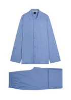 Boss Chris Logo-embroidered Woven Pyjama set Blue