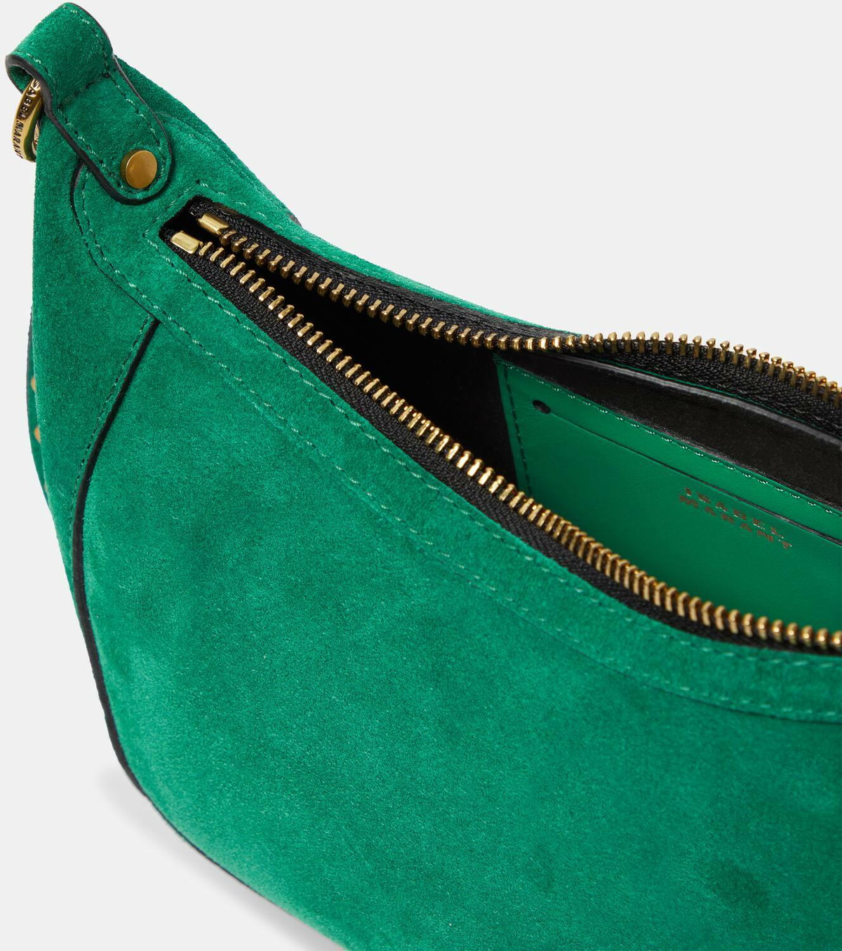 ショルダーバッグ・ポシェット Isabel Marant Olive Green Suede Oskan Shoulder Bag ISABEL MARANT Oskan Soft Zipped fringed studded suede