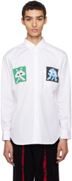 Comme des Garçons Shirt White Invader Edition Graphic Shirt