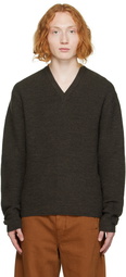 Lemaire Brown V-Neck Sweater