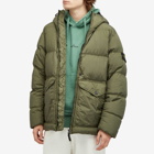 Stone Island Men's Crinkle Reps Hooded Down Jacket in Musk