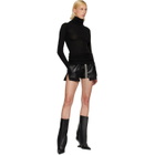 Rick Owens Black Tower Fog Leather Shorts