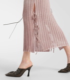 Acne Studios Ribbed-knit semi-sheer midi skirt