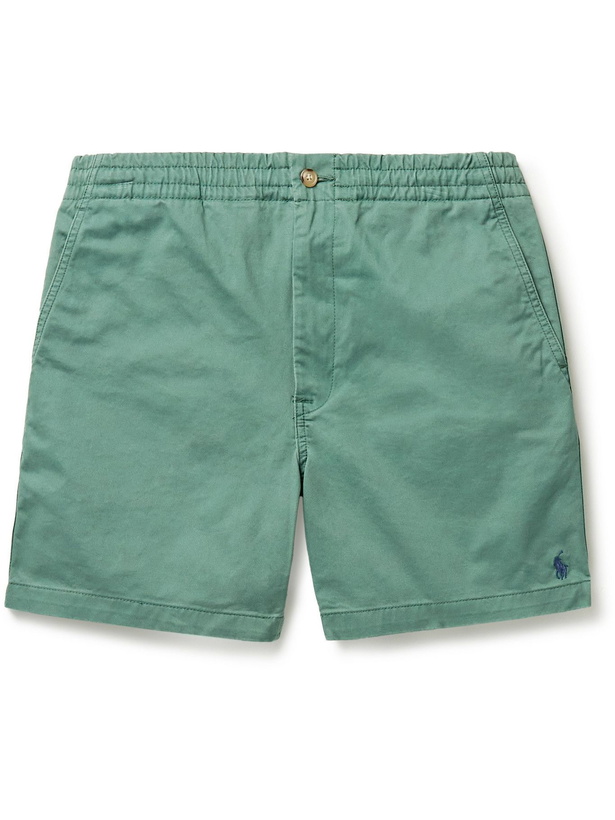 Photo: POLO RALPH LAUREN - Logo-Embroidered Cotton-Blend Twill Shorts - Green