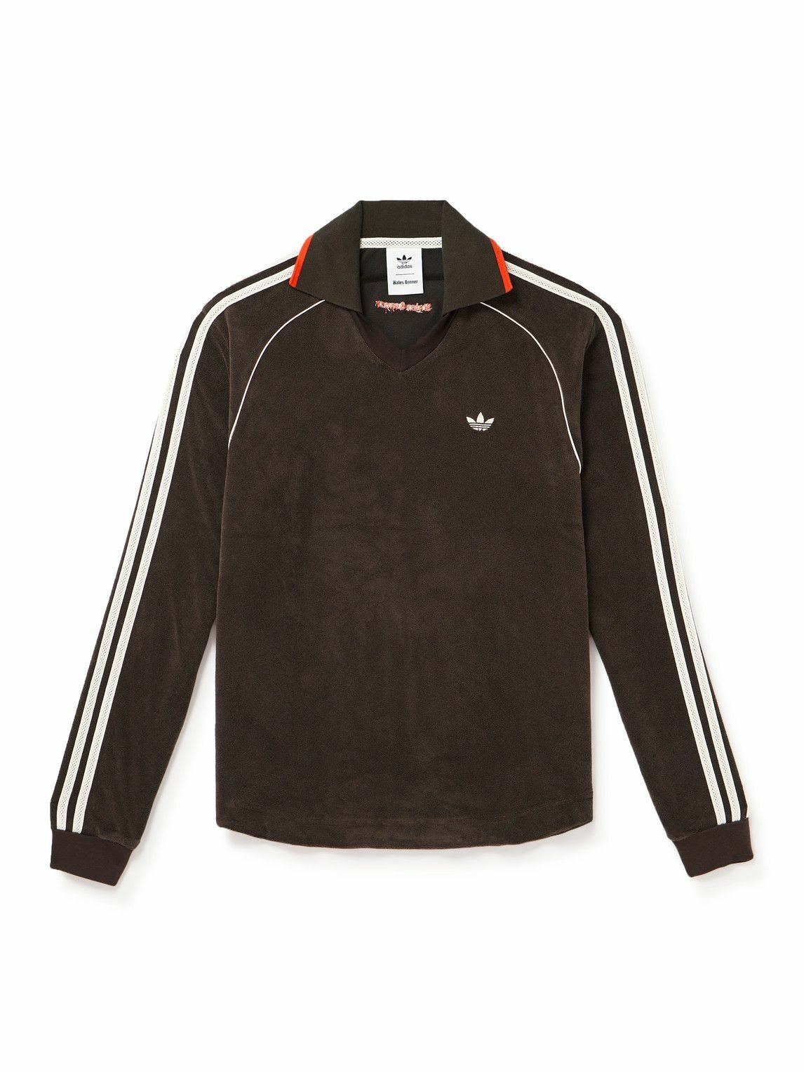 Photo: adidas Consortium - Wales Bonner Logo-Embroidered Striped Cotton-Blend Fleece Sweatshirt - Brown
