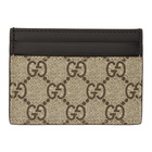 Gucci Beige and Black GG Supreme Snake Card Holder