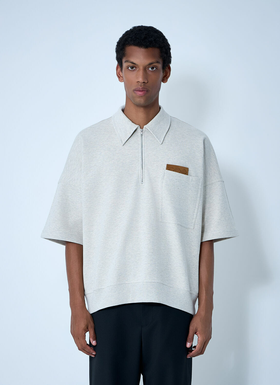Bottega Veneta Double Cotton Melange Polo