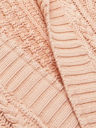 Greg Lauren - Cable-Knit Cotton Cardigan - Pink