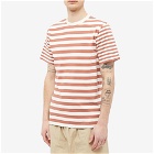 Foret Men's Lob Stripe T-Shirt in Cloud/Brick
