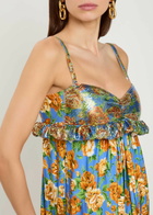 Rabanne Floral-print Chainmail and Jersey Mini Dress Multicoloured