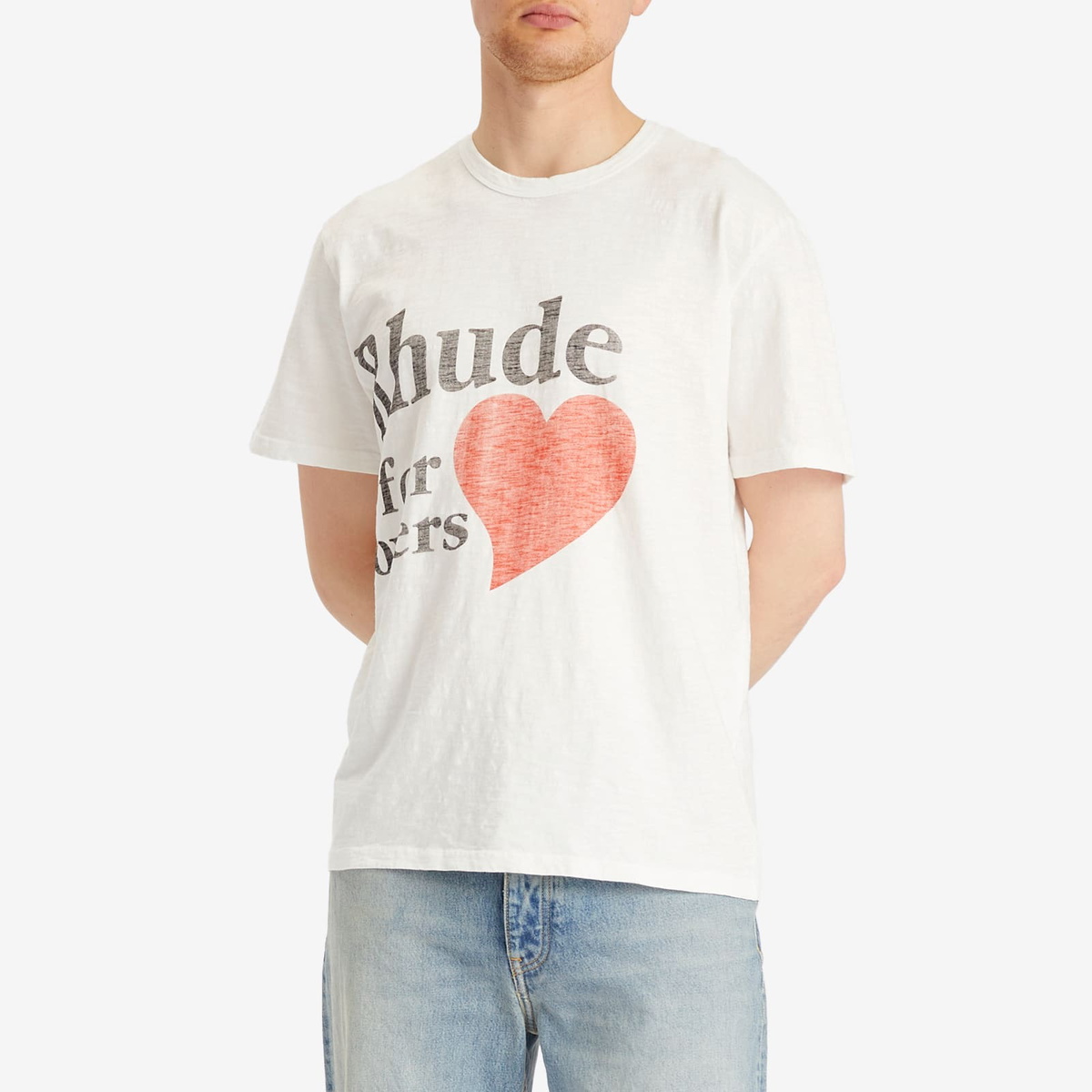 Rhude Men's Lovers Short Sleeve T-Shirt in White Rhude