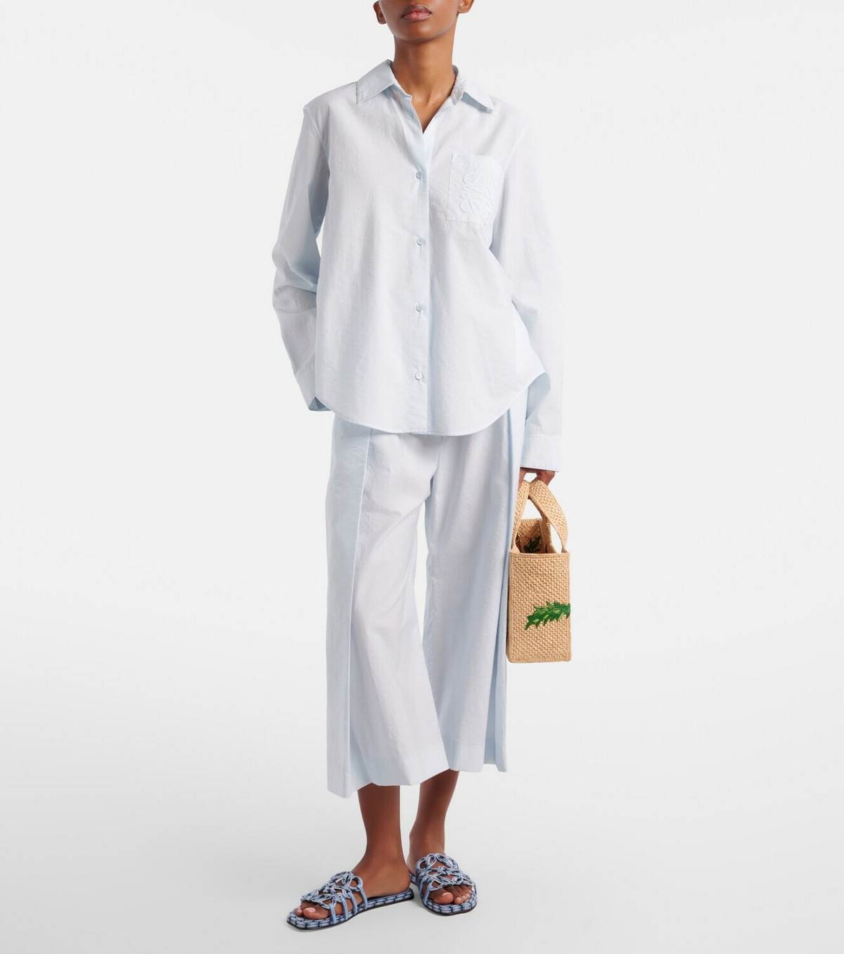 Loewe Paula's Ibiza Petal Anagram canvas slides