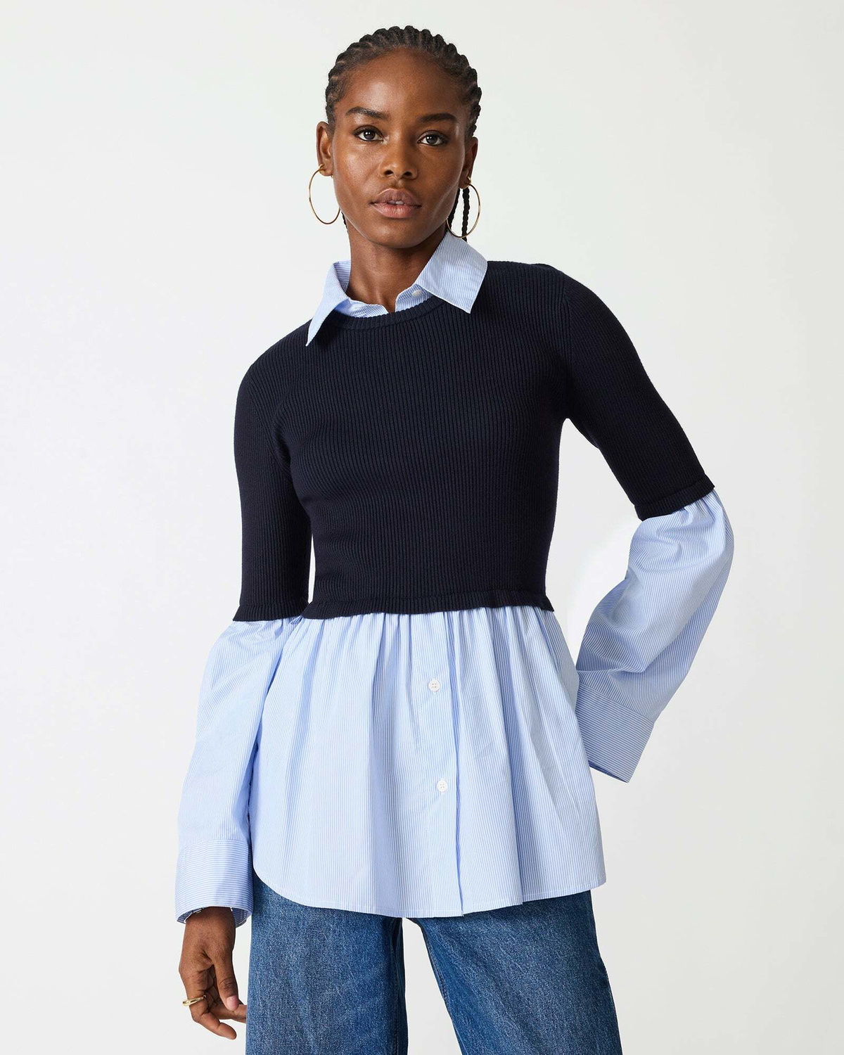 Steve Madden Lenny Knit Top in Midnight