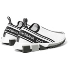 Dolce & Gabbana - Sorrento Logo-Print Stretch-Knit Slip-On Sneakers - White