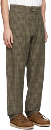 Engineered Garments Khaki Check Carlyle Trousers