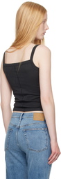 rag & bone Black 'The Slub Square Neck' Tank Top